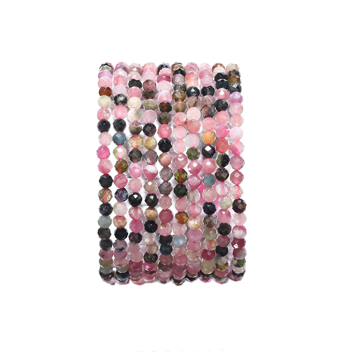 Natural Stone Faceted Cut Tourmaline Small Round Beads Diy Bracelet Necklace Earring For Jewelry Making 15inches
