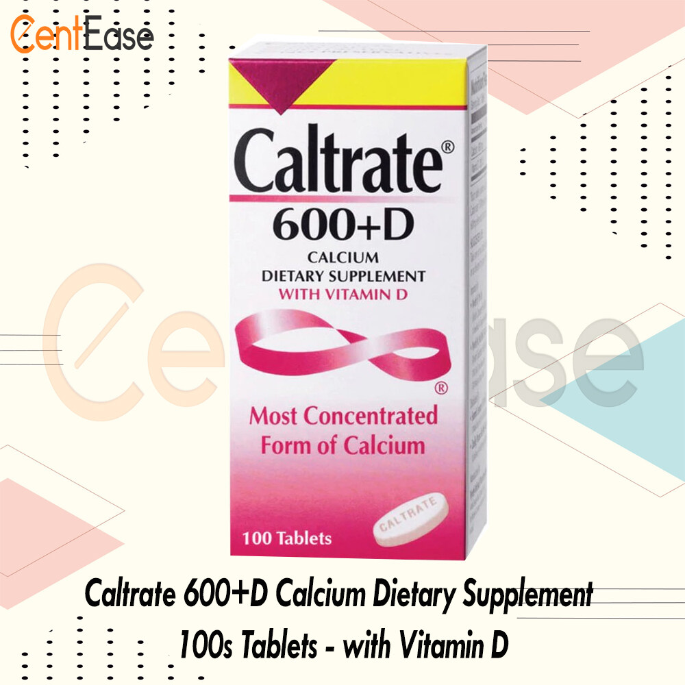 Caltrate 600+D Calcium Dietary Supplement 100s Tablets (Exp May 2023