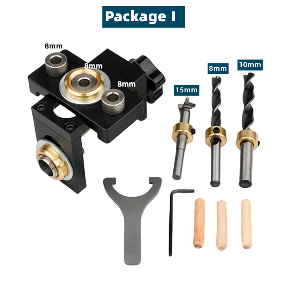 Dowel Jig Kit With Clamp - Adjustable Drill Guide For Woodworking Joints