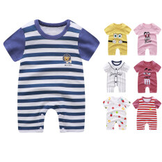 0-18 Tháng Áo Ngắn Tay In Hoạt Hình 100% Cotton Cho Bé