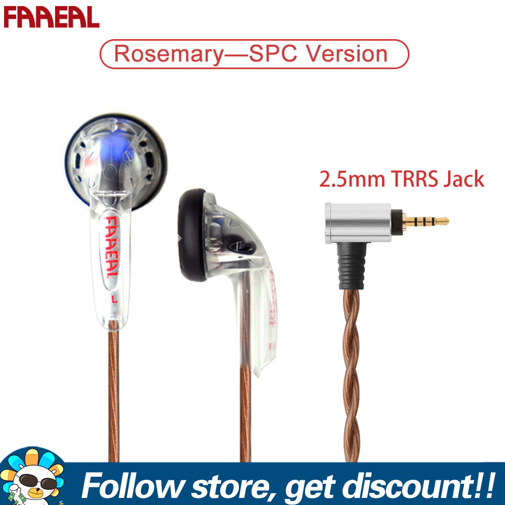 FAAEAL Rosemary 2.5mm/4.4mm Balanced Version Earphone Upgrade Silver-plated Cable High Impedance HiFi Music Headphone 3.5mm Standard Jack Mobile Phone MP3 MP4 Player Headset 2.5mm/4.4mm TRRS Version Wired Earbuds For Player Amplifier