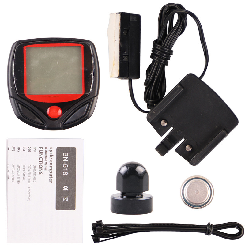 LCD Display Wired Bike Bicycle Cycle Computer Odometer Speedometer LCD Waterproof 14 Functions