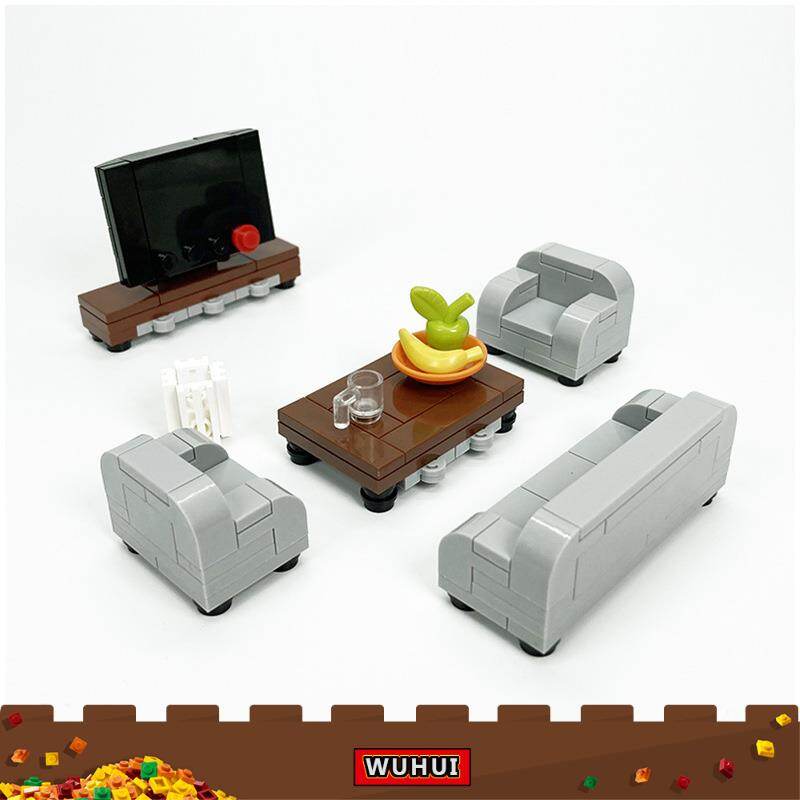 WUHUI Moc Accessories Locking Creator City Room Sofa Bed Desk Bed Table Furniture Bricks DIY Toys For Kids Compatible Building Blocks Building Bricks Kids Toy Toys For Boys Girls Compatible With All Brands