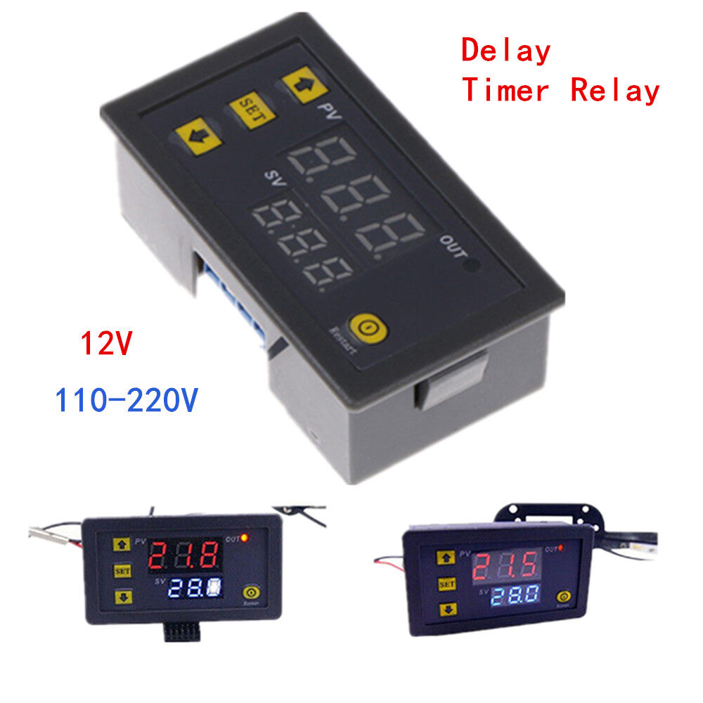 Rơle Hẹn Giờ Diymore Chính Hãng, Mô-đun Công Tắc Trễ Chu Kỳ Thời Gian Kỹ Thuật Số Có Thể Lập Trình DC 12V 10A Điều Khiển Bật Tắt 1500W Màn Hình LED 0-999 Giây Phút
