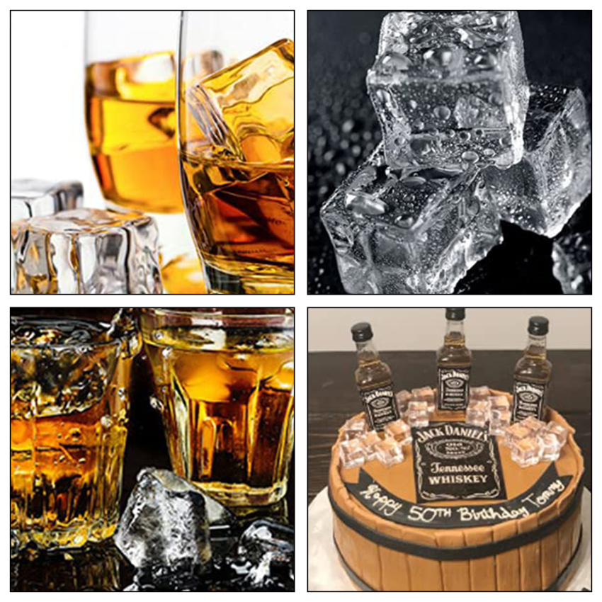Display Fake Ice 50 pieces of 20mm transparent fake ice cube acrylic decoration ice cube ...