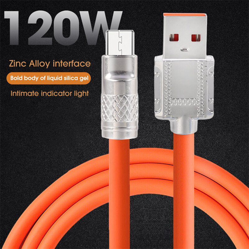 120W 6A sạc siêu nhanh Loại C Cáp dữ liệu sạc nhanh USB cáp cho Huawei Samsung Xiaomi Redmi dòng dữ liệu