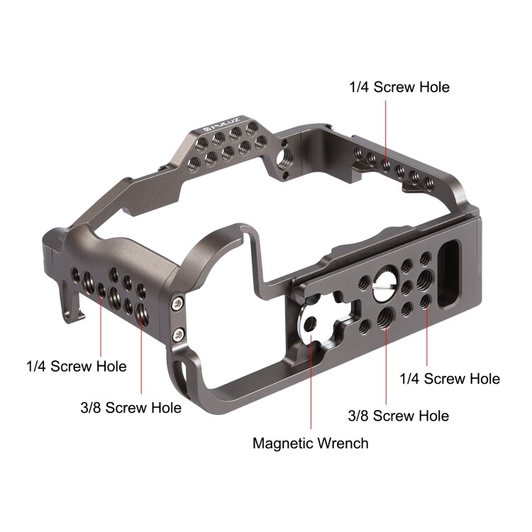 PULUZ Video Camera Cage Stabilizer for Canon EOS R5 / EOS R6, without Handle