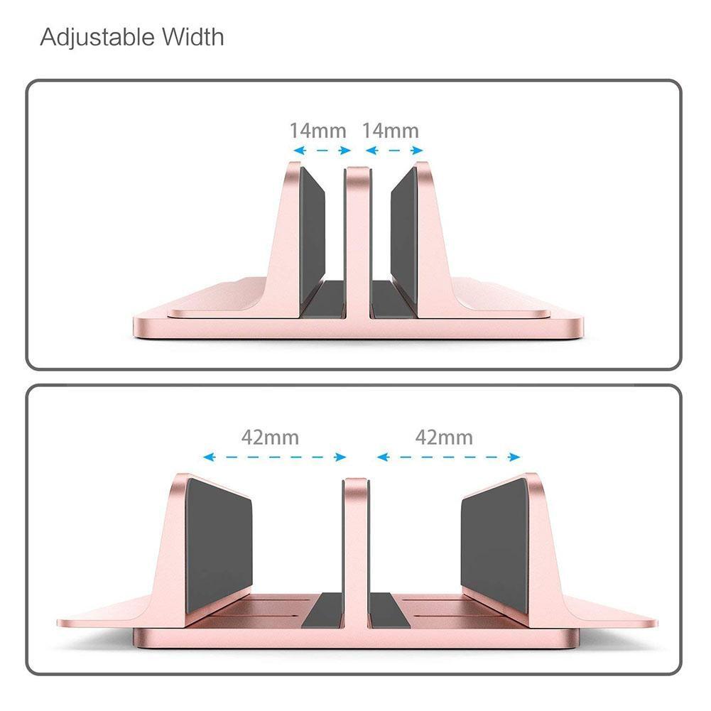 Vertical Laptop Stand for Macbook Air Pro Desktop Double Desktop Stand Holder with Adjustable Dock (Up to 17.3 Inch) L30  r57