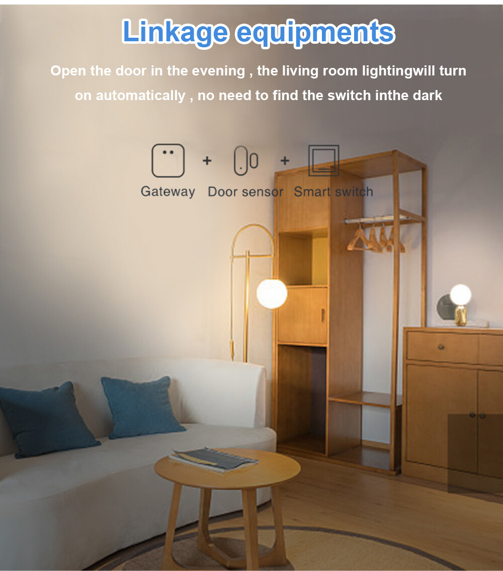 Jiuch Tuya WiFi / ZigBee Door Sensor Smart Home Security Window Detector Wireless Automatic Sliding Door Magnetic Contact Sensor Smart Home Wireless Door Detectors Open/Close APP Remote Alarm For Alexa Google Home