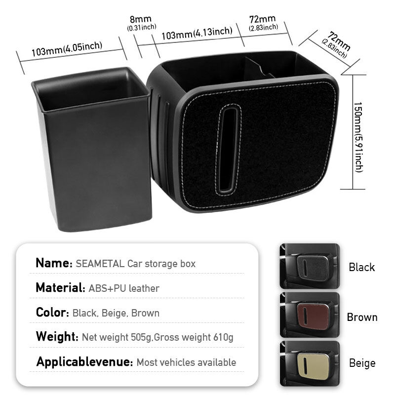 Universal Car Seat Back Storage Box Multifunctional Organizer Hanging Split Trash Can Tissue Holder Drink Holder Car Products