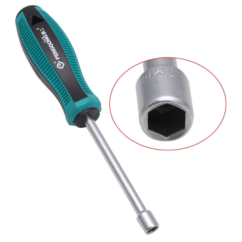 Metal Socket Driver Wrench Screwdriver Hex Nut Key Nutdriver Hand Tool 6mm