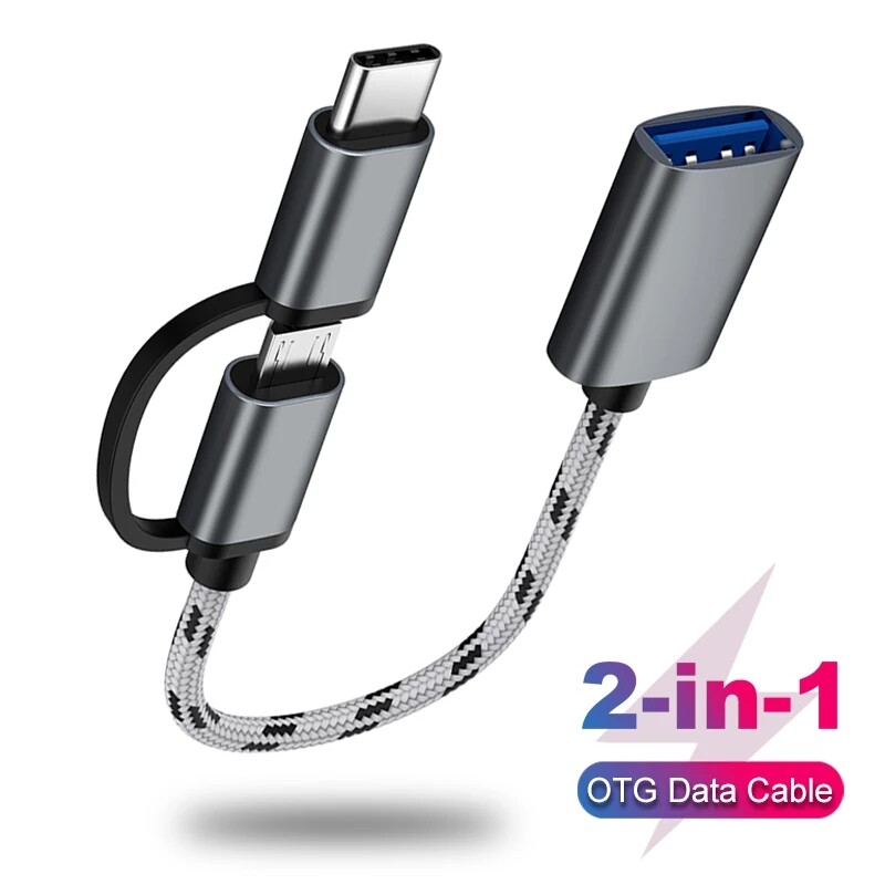 【happy-Store】2 in 1 Type C Micro usb to USB3.0 Adapter USB-C Data Transfer Cable for Type-C Phone USB 3.0 OTG Cable