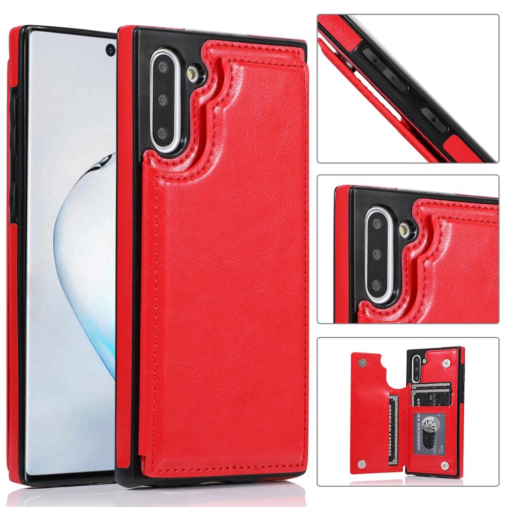 For Samsung Galaxy Note 10 / Note 10+ Note 10 Plus Wallet Case with Card Holder PU Leather Kickstand Double Magnetic Clasp Shockproof Cover Casing