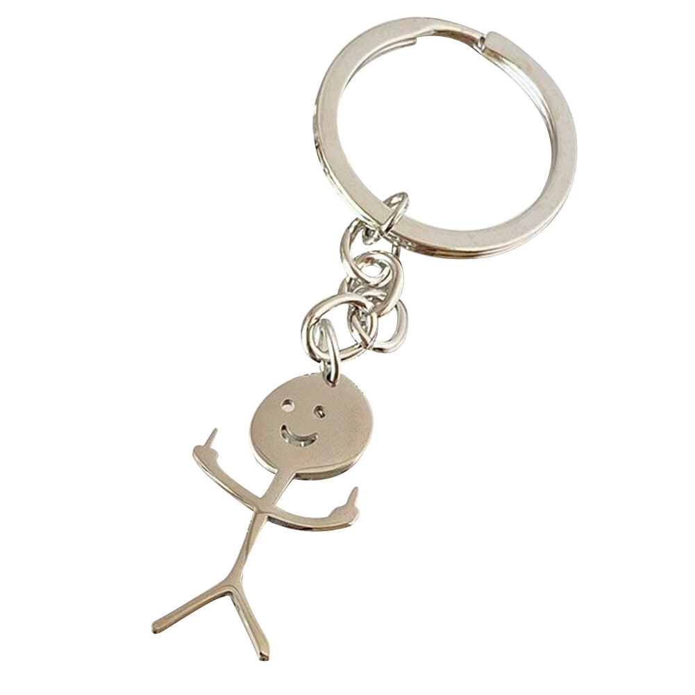 Cute and funny little dumpling ghost key chain couple friend key pendant school bag accessories