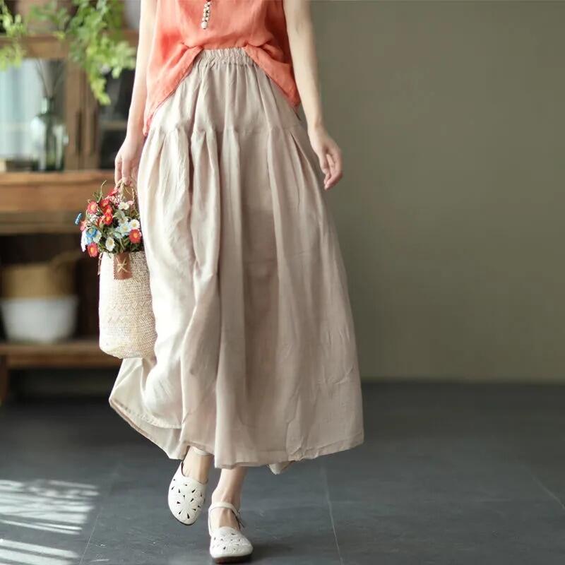 Long summer cheap linen skirts