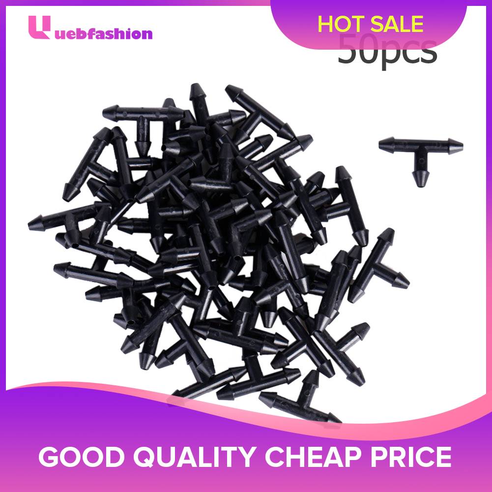 50pcs 3/5 Micro Drip Pipe Connector Plastic Irrigation Barbed Connectors Portable Multi-function Lightweight for Watering Systems