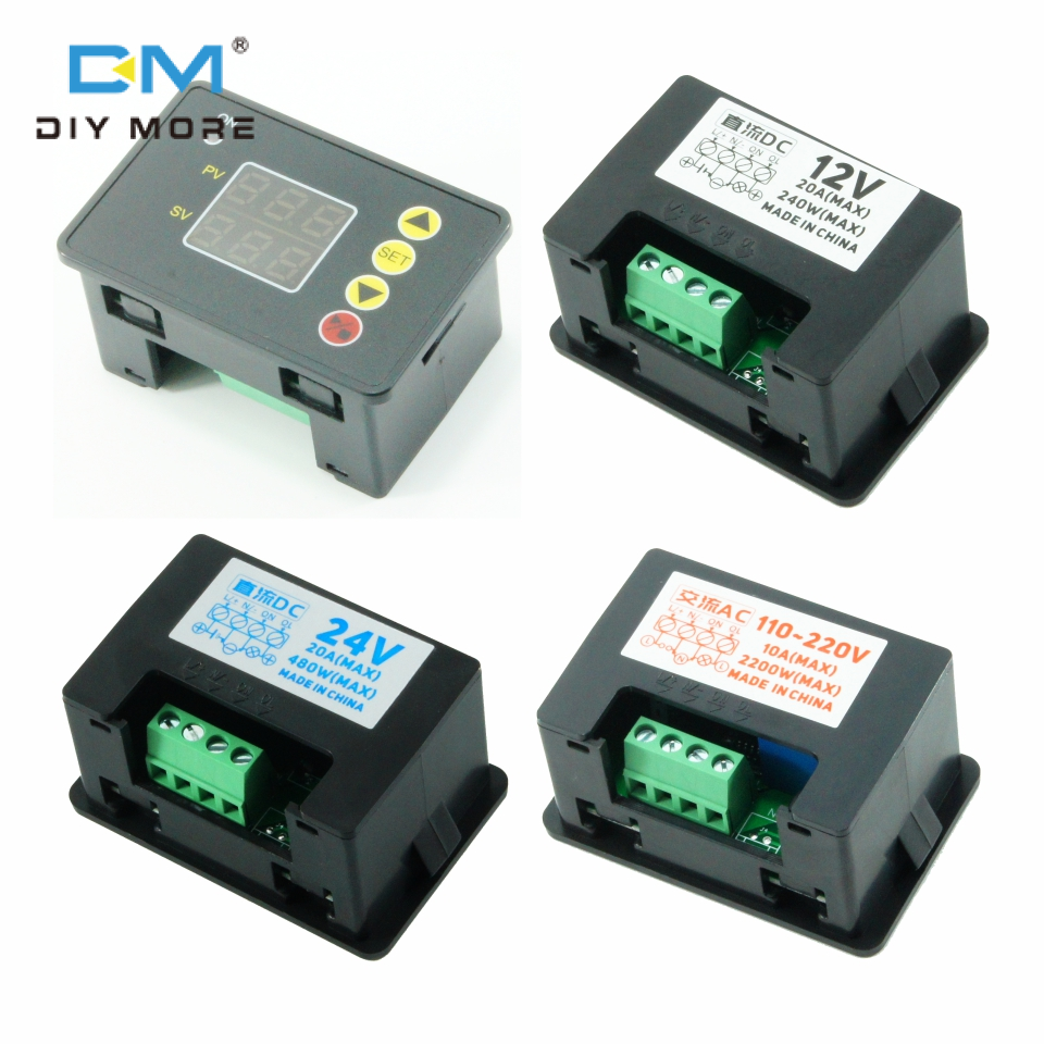 diymore Bộ Điều Khiển Thời Gian Máy Vi Tính Màn Hình Kỹ Thuật Số T2310 DC12V/24V/AC110V-220V Mô Đun Điều Khiển Công Tắc Rơ Le Trễ Thời Gian LCD Hẹn Giờ