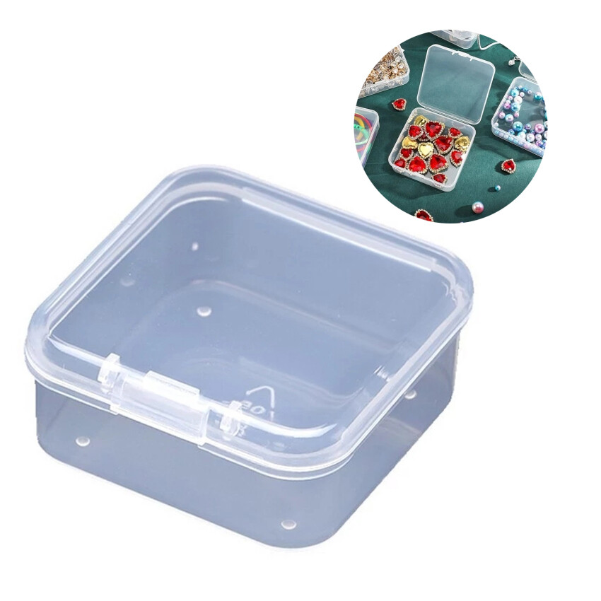 Mini Transparent Square Plastic Box Jewelry Storage Box Container Packaging Box Earrings Ring Beads To Collect Small Items