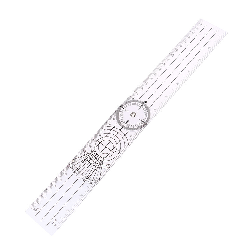 HUALI02 1PC Multi-Ruler Goniometer Angle Medical Spinal Ruler 360 Degree Measuring Tool