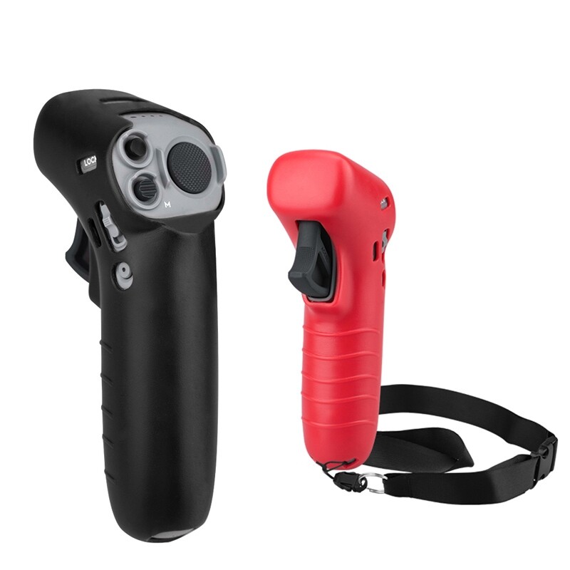 PLZ For DJI FPV Combo Camera Controller Silicone Cover Protective Sleeve Skin Case With Lanyard Red