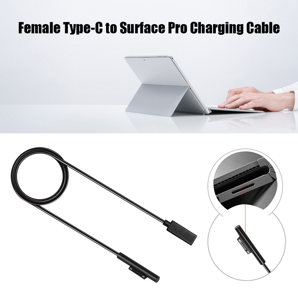USB Type C Female PD Charging Cable for Microsoft Surface Pro 7/6/5/4/3