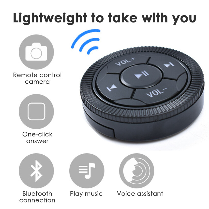 【In Stock】5-Key Wireless Steering Wheel Control Button Bluetooth-Compatible Switch For Car