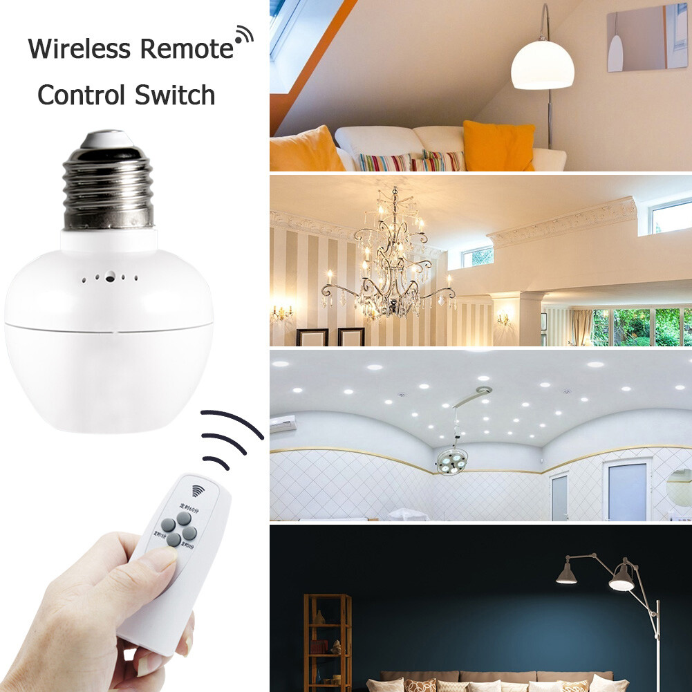 E27 Screw Light Holder Converter Remote Control Lamp Base Socket Connector