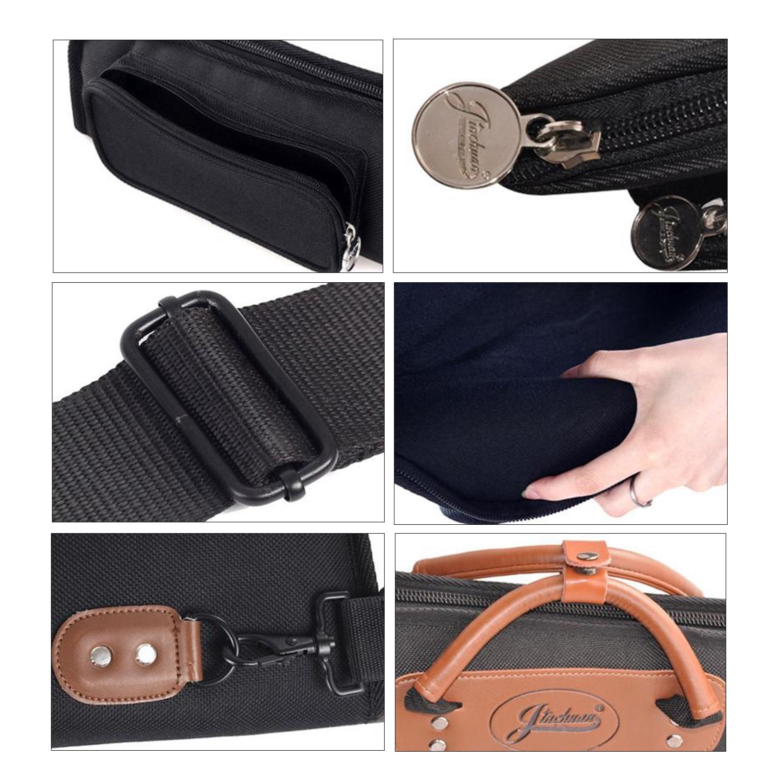 Baoblaze Saxophone Storage Bag with Exterior Pocket Leather Handle Adjustable Shoulder Strap Music Instrument Travel Clarinet Carry Case Waterproof