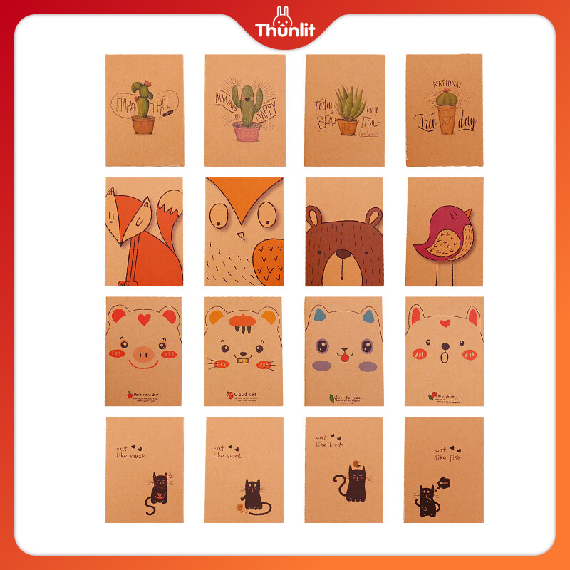 Thunlit Small Pocket Notepad Blank Unlined Bulk Wholesale Retro Cute Mini Kraft Paper Plain Notebook