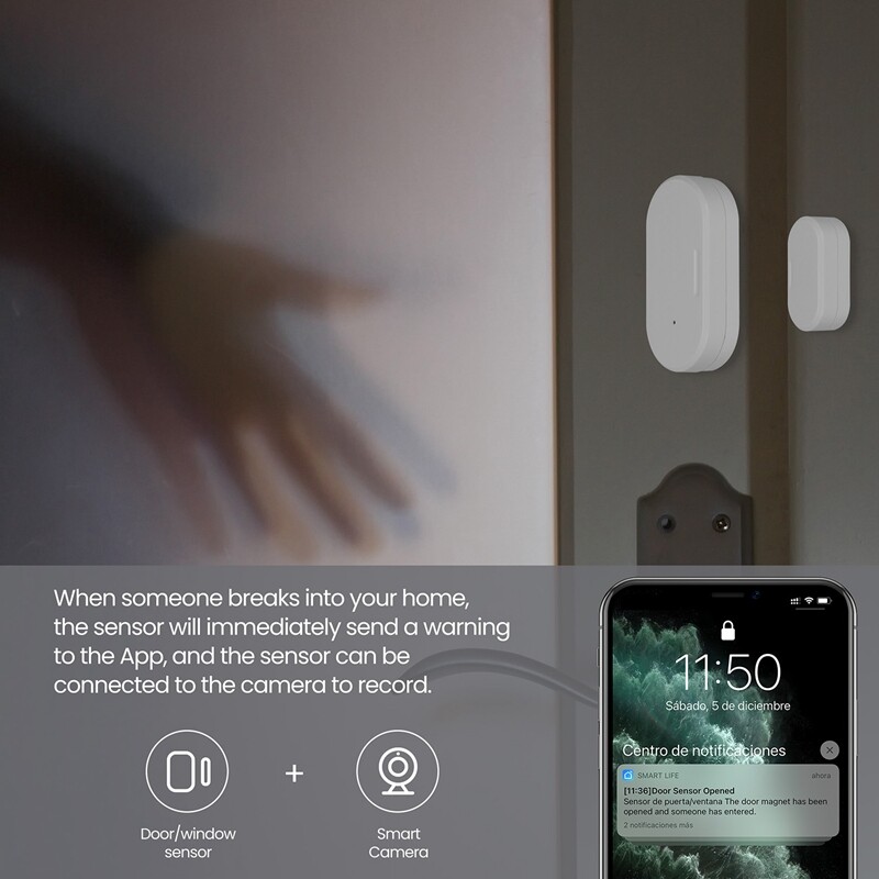 Tuya Zigbee 3.0 Smart Contact Detectors Security Gate Door Window Sensor Transducer Smart Life Home
