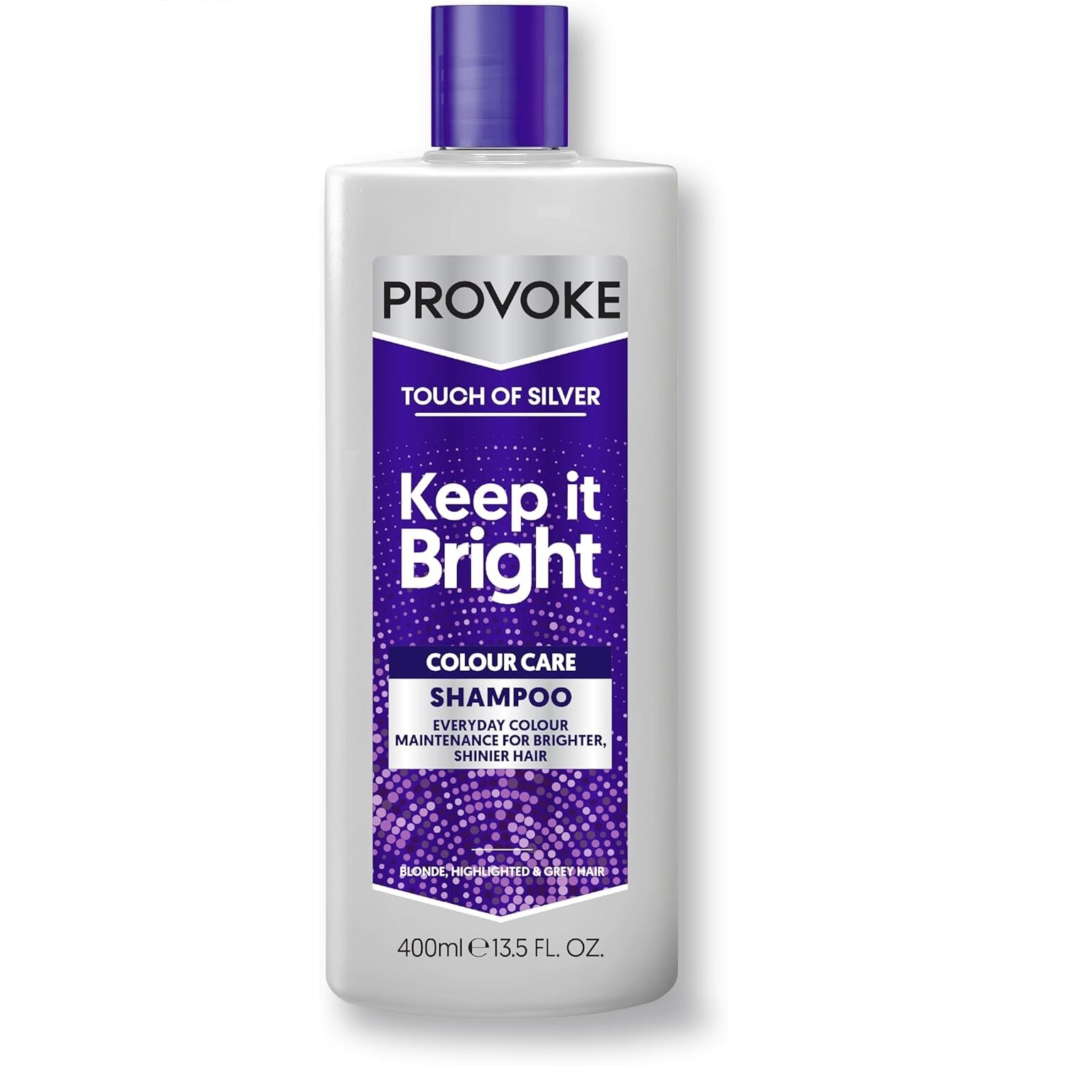 PROVOKE Touch Of Silver Brightening Purple Shampoo Intensive Conditioner 400ml Neutralises Yellow Orange Tones Formulated With Violet Blue Pig - View #8