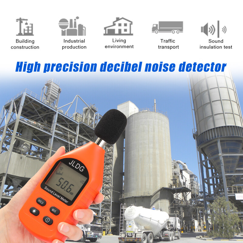 K JD-105 Digital Noise Detector Mini Lightweight High Accuracy Decibel Monitoring Device Sound Level Meter with LCD Backlight