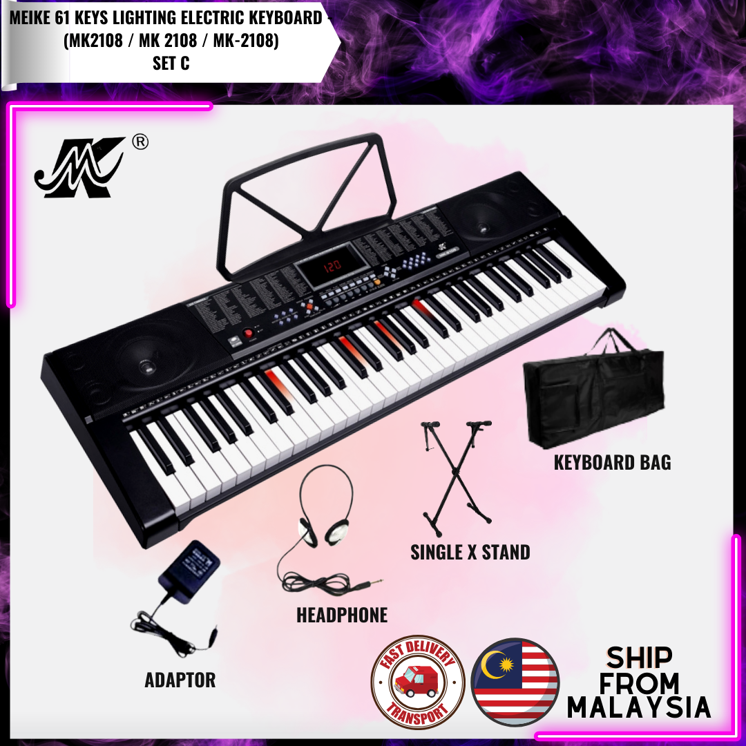 MEIKE 61 Keys Lighting Electric Keyboard (MK2108 MK 2108 MK