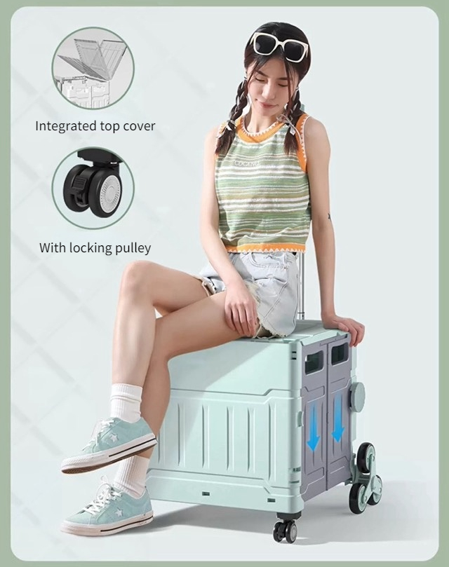 FED【COD】Xe đẩy di động có thể gập lại, xe đẩy gia dụng để chuyển phát nhanh, xe đẩy mua hàng kéo tay nhẹ