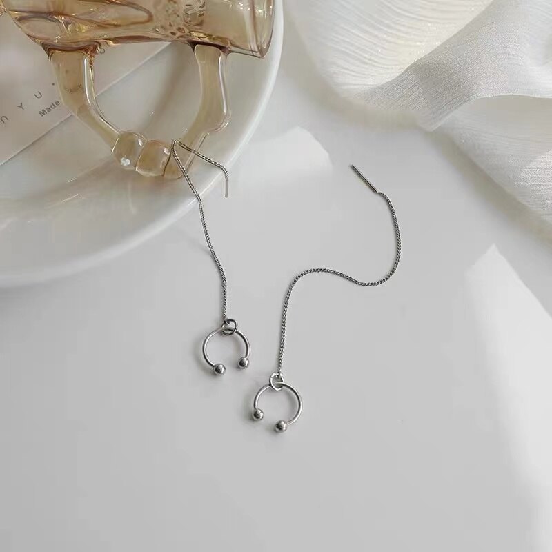 MIAOYA Long Earrings Women C-shaped Ear Clip Hypoallergenic Metal Earline Beautiful Jewelry