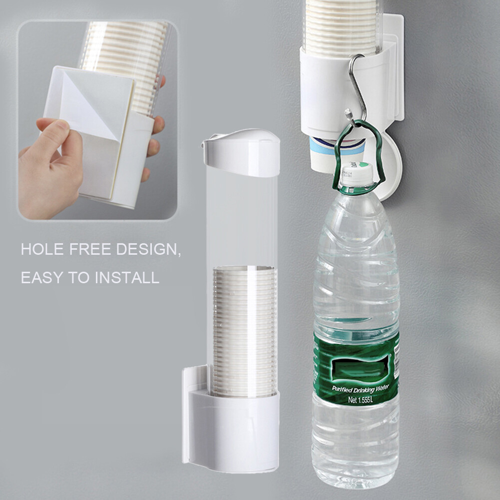 【Techcollection】Eco-friendly Plastic Cups Holder Disposable Cup Rack Dust-proof Paper Cups Dispenser
