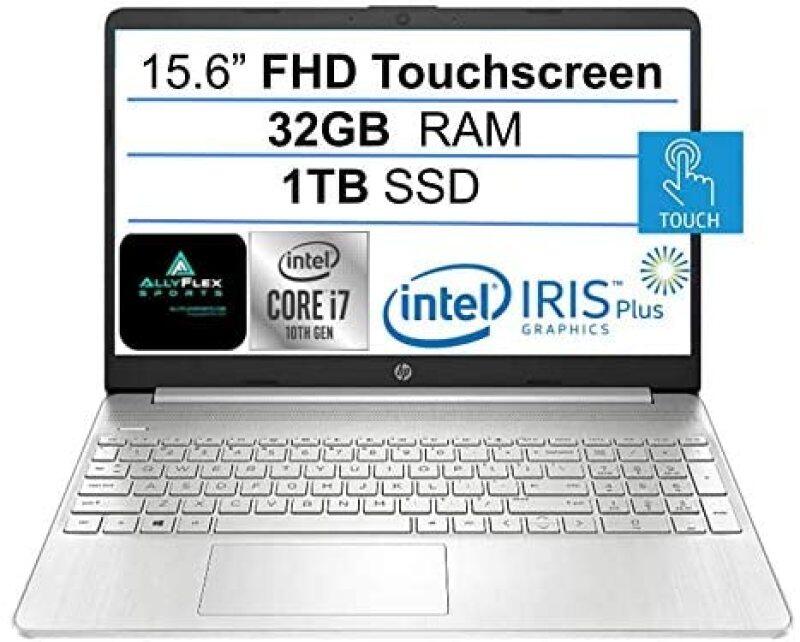 2021 Newest HP 15.6 FHD IPS Touchscreen Laptop,10th Gen Intel Quad-Core i7-1065G7 (Up to 3.9GHz), Iris Plus Graphics, 32GB RAM, 1TB SSD, Webcam, HDMI, USB-C, WiFi, Windows 10 Home+ AllyFlex Mouspad Malaysia