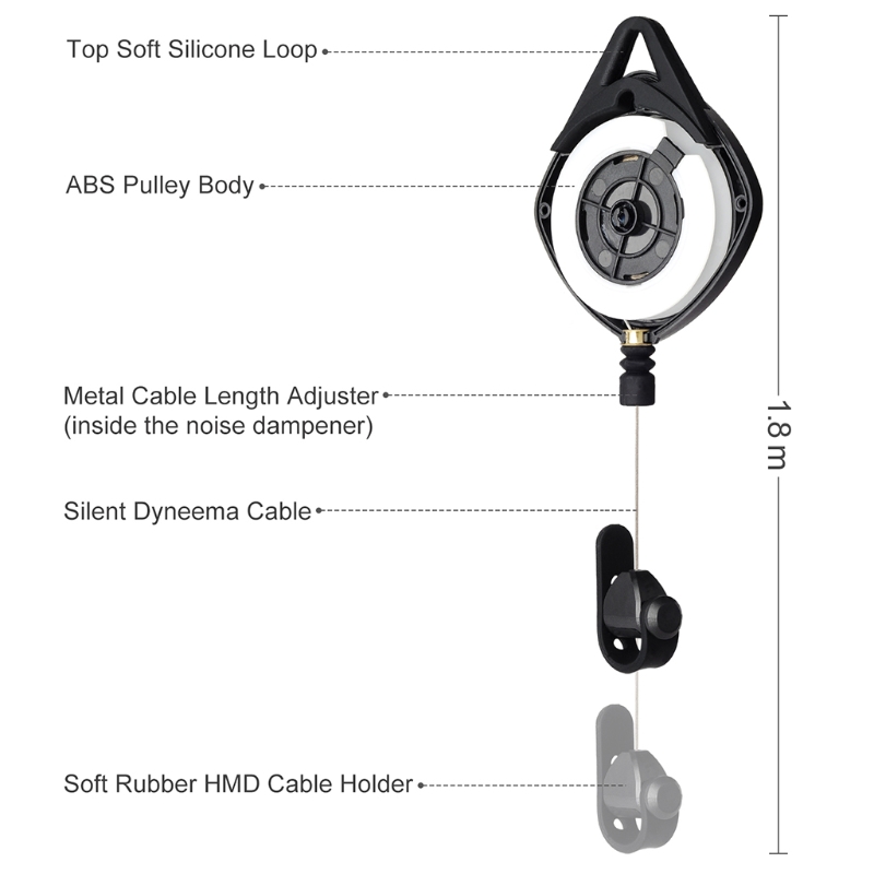 3/6pcs Silent VR Cable Management Pulley System for HTC Vive Rift S PS Windows VR Accessory
