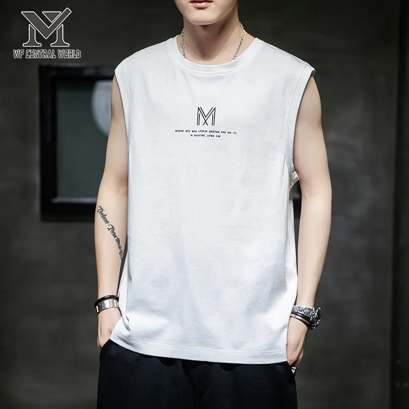 WF เสื้อผ้าแฟชั่นผู้ชาย เสื้อกล้ามผู้ชาย เสื้อใส่ออกกำลังกาย เสื้อกกล้ามลำลอง  เสื้อกล้ามพิมพ์ลายเลข13 24 แห้งเร็ว ใส่สบายๆ
