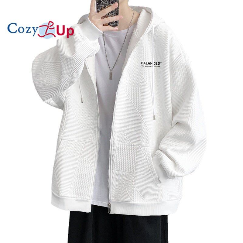 Cozy Up Men's Long Sleeve Jacket Casual Solid Color Lapel Zip Access Cardigan