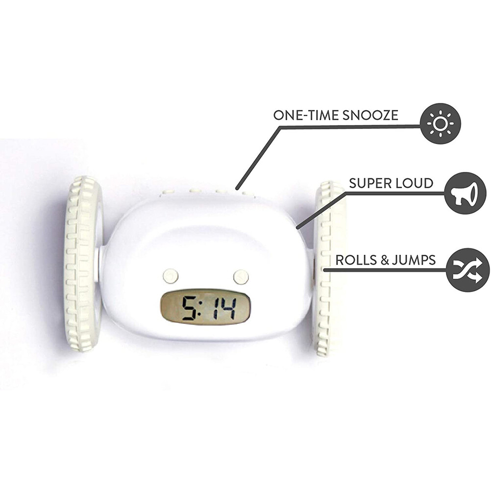 Wheels Alarm Clock Fun Clocky Alarm Clock Black for Heavy Sleeper