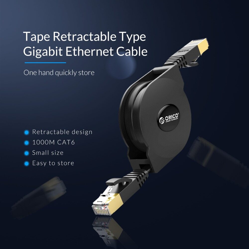ORICO Cáp Ethernet CAT6 Cáp Mạng LAN Ethernet Có Thể Thu Vào Di Động Cho Máy Tính Xách Tay Cáp Mạng Bộ Định Tuyến 1000Mbps 2M(PUG-LGC6)