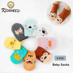 Kidsheep vớ em bé Tất Xù hình thú nhồi bông chống trơn trượt cho bé hình ảnh hoạt hình 5 đôi