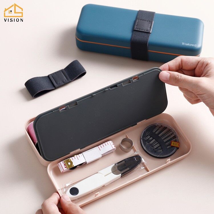 Vision Bộ Dụng Cụ May Đa Chức Năng Bộ Kim Cầm Tay Và Gói Chỉ Hộ Gia Đình May Tay Hộp Lưu Trữ Kim Đặt Cho Gia Đình Du Lịch Và Gia Đình Khẩn Cấp Máy May Di Động Phổ Quát