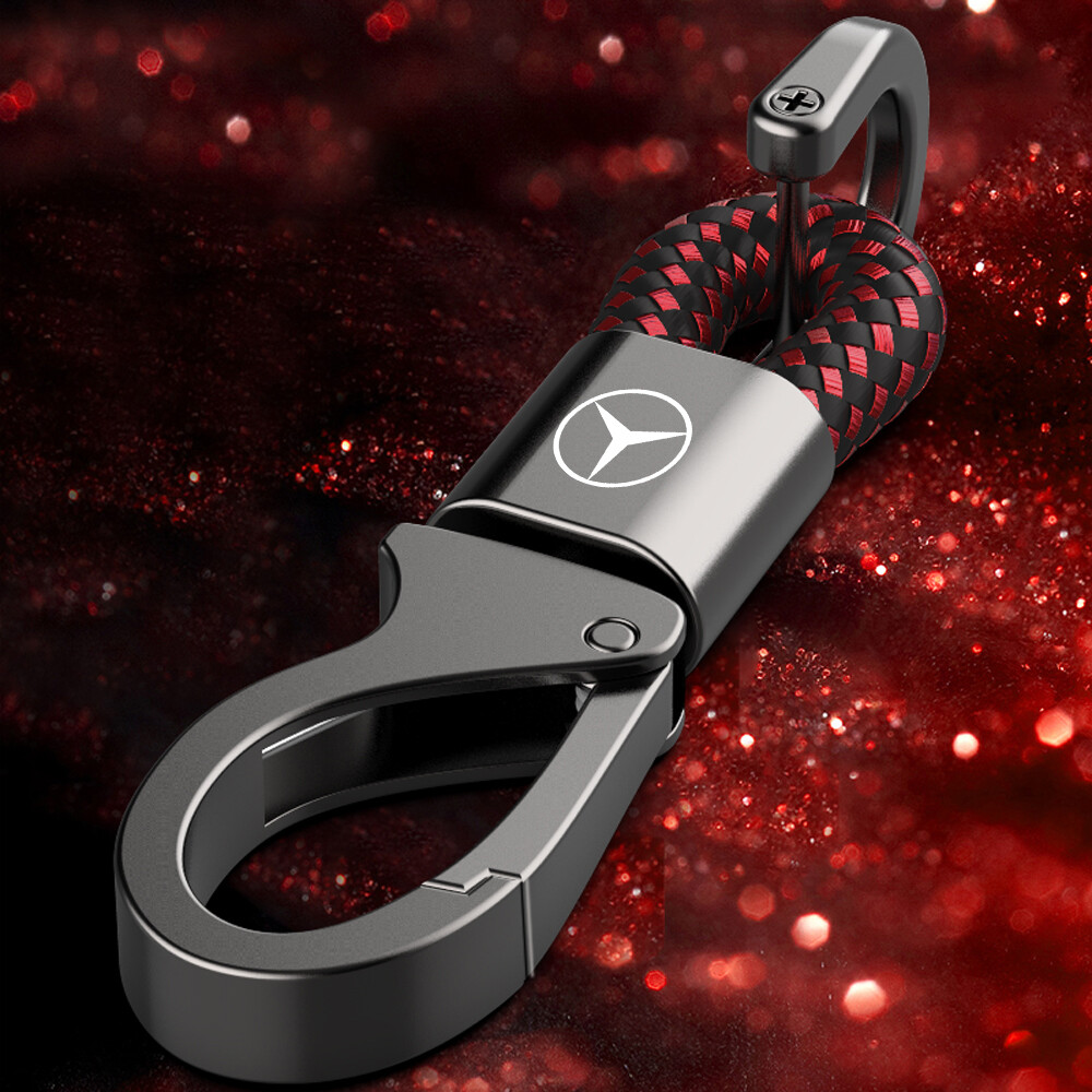 Cho m E r C E D E S Xe Hơi Kim loại móc khóa da thời trang keyholder