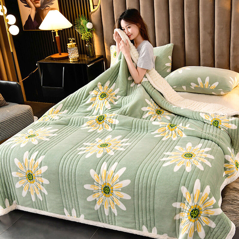 Chăn Cừu Chăn Ấm Ba Lớp Dày