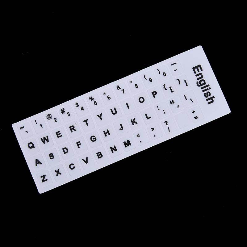 Ministar English Keyboard Replacement Stickers White on Black Any PC Computer Laptop