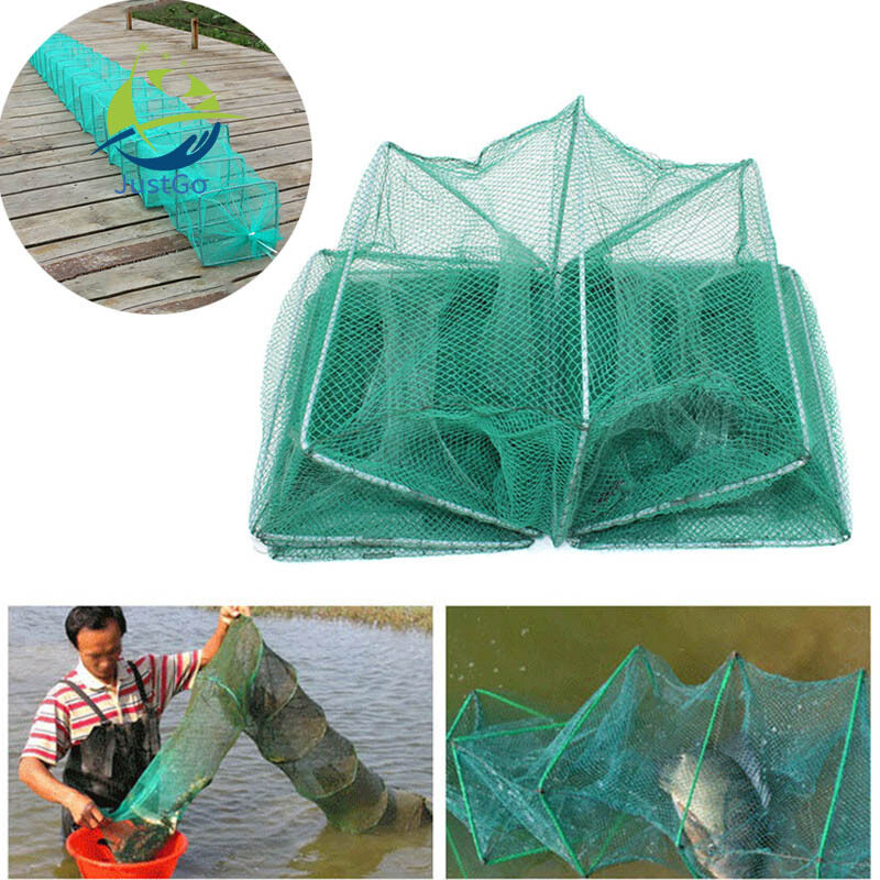 กรงกุ้งตกปลาสุทธิดักจับพับเก็บได้พกพาสำหรับปูกั้งกุ้งก้ามกราม
