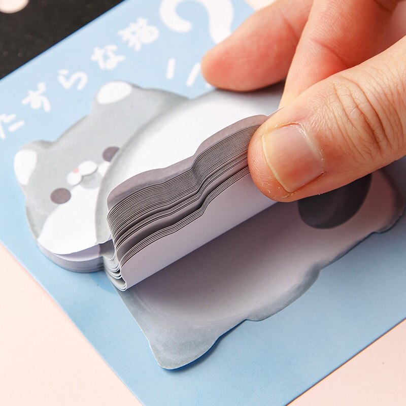 30 Sheets Cute Cartoon Pet Butt Shape Sticky Notes Student Tearable Memo Pad