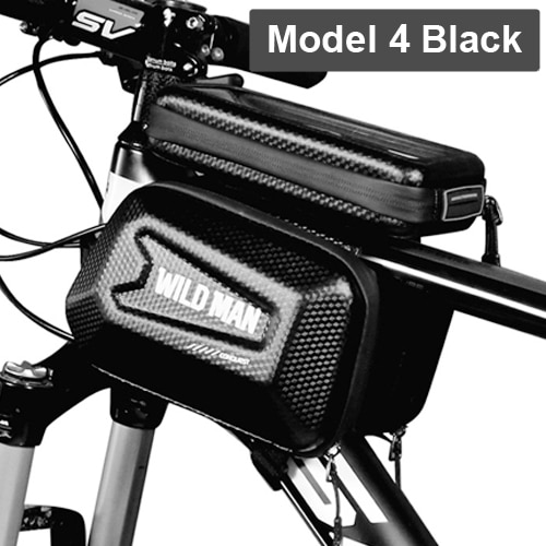 WILD MAN 6.5in Bicycle Bags Front Frame MTB Bike Bag Waterproof Touch Screen Top Tube Mobile Phone Bag For Cycling Accessories